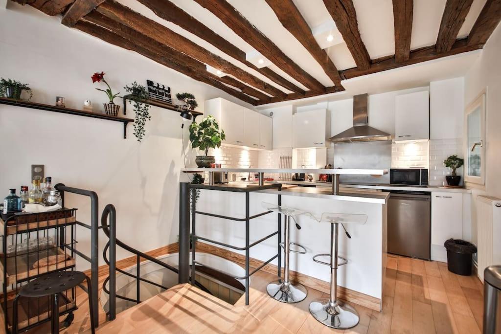 Typical Parisian Duplex#4Pers#Le Marais Apartment ภายนอก รูปภาพ